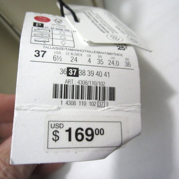 Zara SRPLS Collection NEW Women's Size 6.5 37 Cream Platform Leather Sandals - Picture 16 of 16